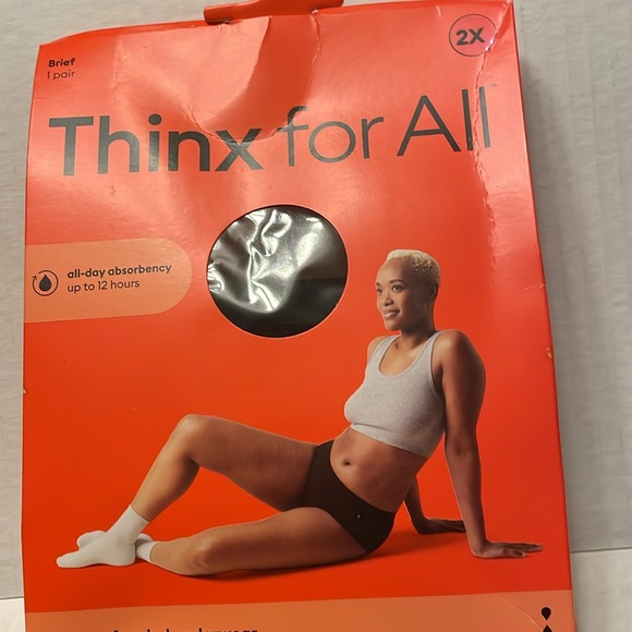 Thinx For All Black Cotton Breathable Leakproof Etc Underwear 2X - Picture 1 of 5